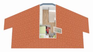 Dachgeschoss (Keine detailgetreue Darstellung der Einrichtung zum jetzigen Zeitpunkt.)