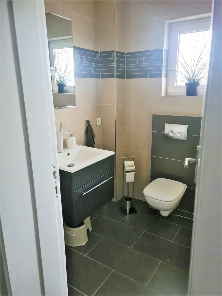 Gäste-WC im EG mit bodentiefer Dusche