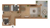 Sanierungsbedürftige, vermietete 2-Zimmer-Eigentumswohnung mit viel Potential in Fleestedt/Seevetal - Grundriss